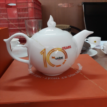 Bộ ấm chén in logo - in bộ trà - in ấm chén - Bộ chóp lửa MS 14493