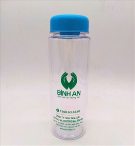 Bình nước nhựa in logo - chai đựng nước silicone in logo theo yêu cầu