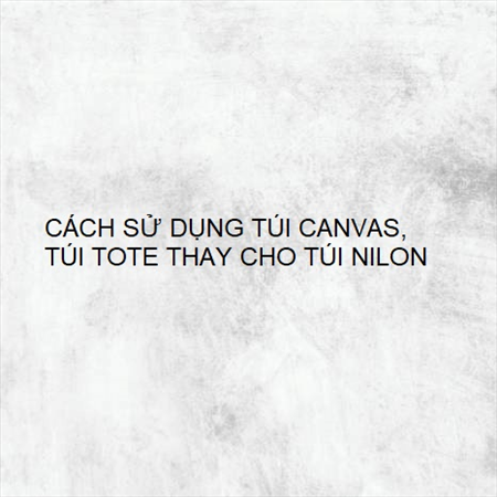 CÁCH SỬ DỤNG TÚI CANVAS, TÚI TOTE THAY CHO TÚI NILON MS 23586