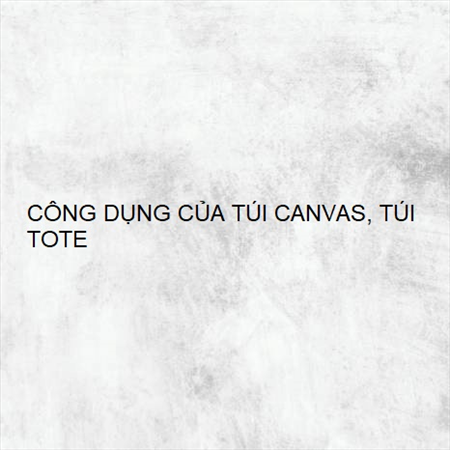 CÔNG DỤNG CỦA TÚI CANVAS, TÚI TOTE MS 23583