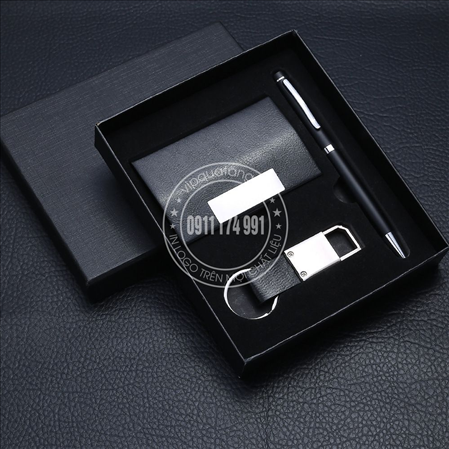 Giftset: Bộ quà tặng bút kí kim loại, hộp danh thiếp và móc chìa khóa MS 23040