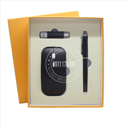 Giftset: Bộ quà tặng bút kí kim loại, USB và chuột máy tính MS 23039