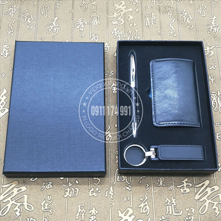 Giftset: Bộ quà tặng hộp danh thiếp, bút kí kim loại và USB