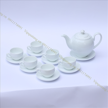 in bộ trà - in ấm chén - Bộ camelia trắng MS 14482
