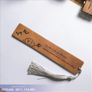 KẸP SÁCH BẰNG GỖ IN THEO YÊU CẦU - BOOKMARK GỖ IN LOGO THEO YÊU CẦU MS 23533