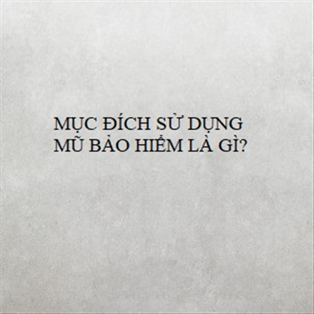 MỤC ĐÍCH SỬ DỤNG MŨ BẢO HIỂM LÀ GÌ? MS 23297