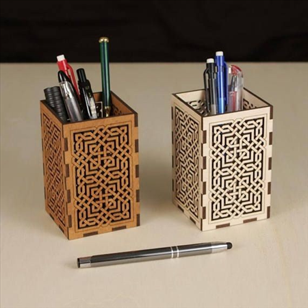 Ống cắm bút để bàn bằng gỗ MS 21075