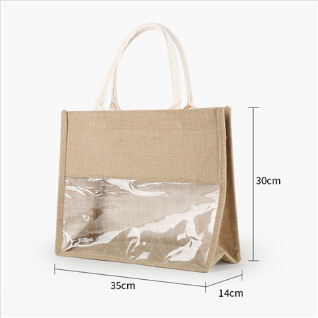 Túi vải bố phối nhựa trong PVC MS 21216